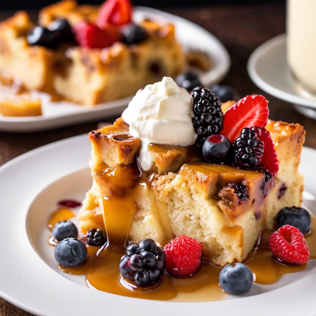 Cranberry White Chocolate Bread Pudding with White Chocolate Rum Sauce