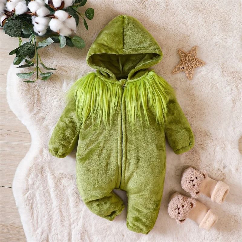 Newborn Grinch Outfit – Christmas Baby Costume, Holiday Prop, Handmade
