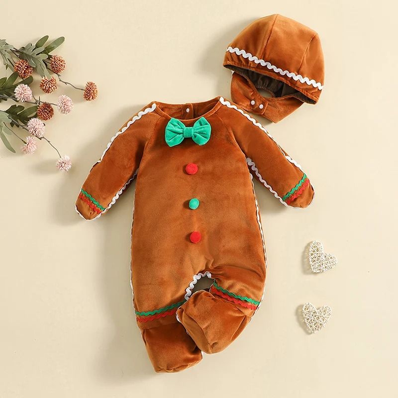Baby Gingerbread unisex Romper for Christmas fun