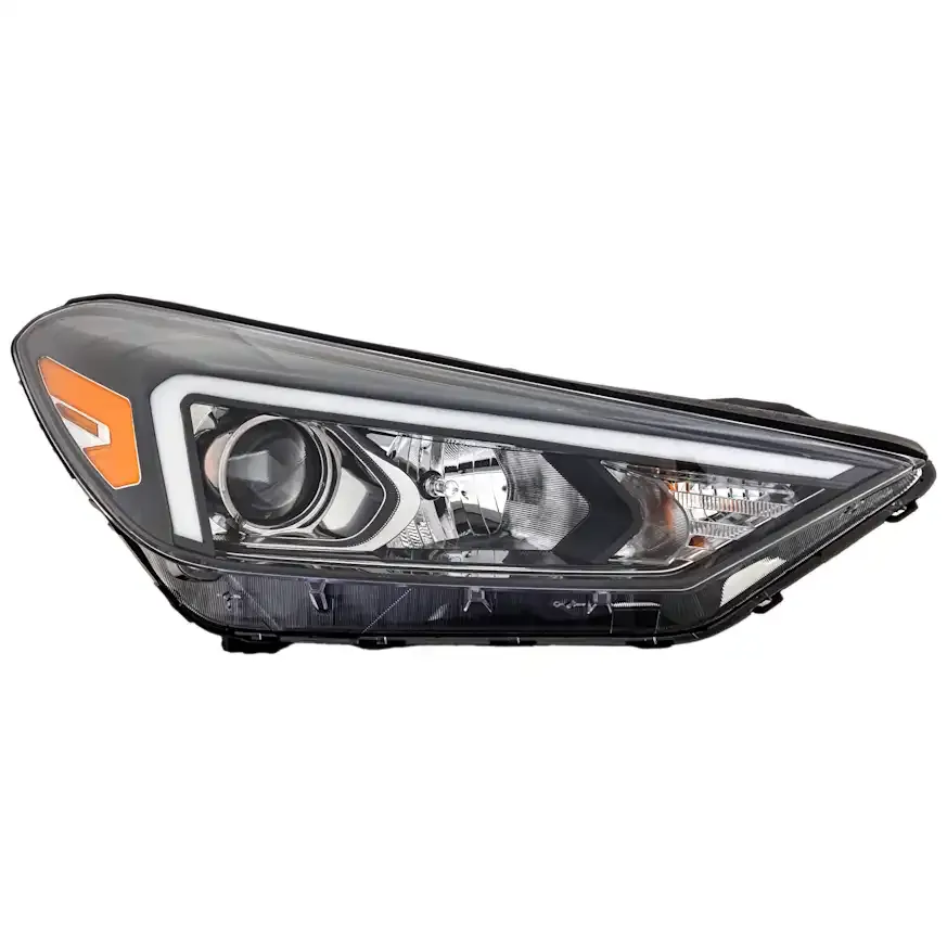 Headlight, Passenger Side, with Bulb, Halogen, Clear Lens (Hyundai Tucson [For models without LED Position Light], 2019–2021), CAPA Certified