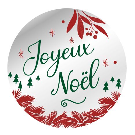 Joyeux Noël argent - 35 stickers - ø 35 mm Joyeux Noël argent - 35 stickers - ø 35 mm