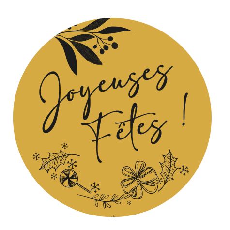 Joyeuses Fêtes dorée - 35 stickers - ø 35 mm Joyeuses Fêtes dorée - 35 stickers - ø 35 mm