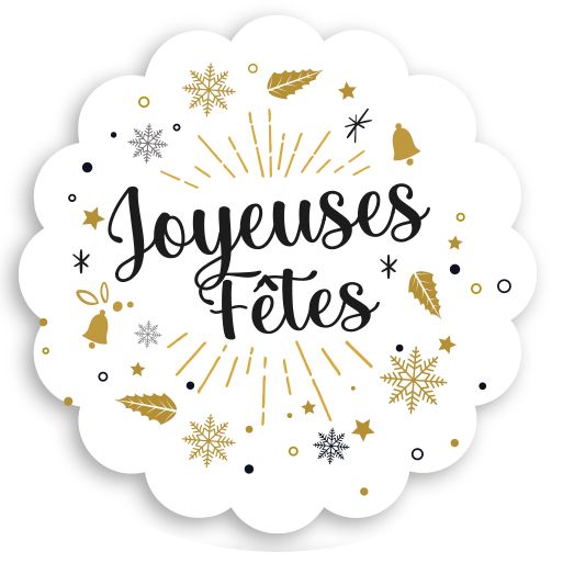 Joyeuses Fêtes fleur - 24 stickers - ø 40 mm Joyeuses Fêtes fleur - 24 stickers - ø 40 mm