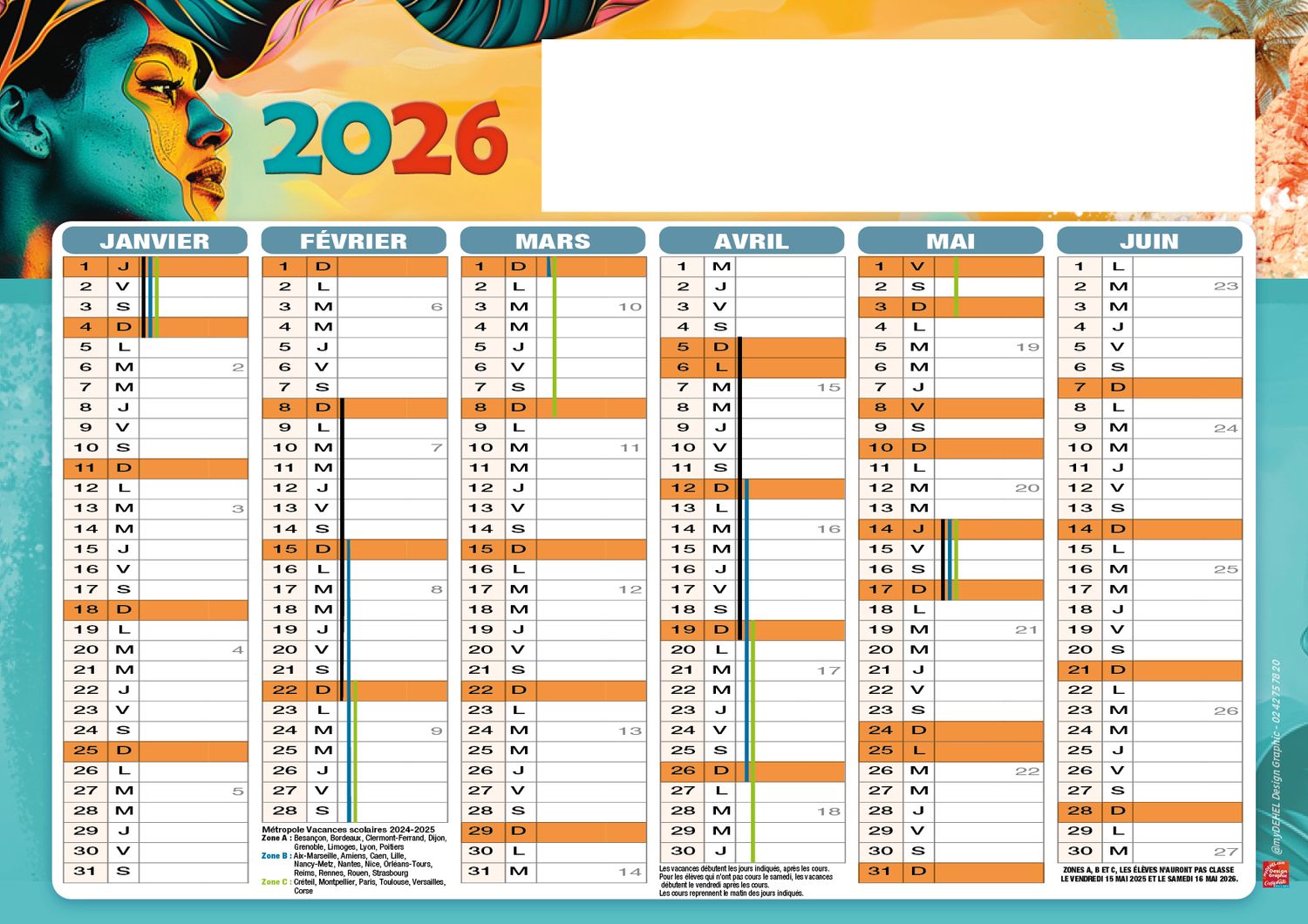 Calendrier A4 "Reflets d'Âmes"