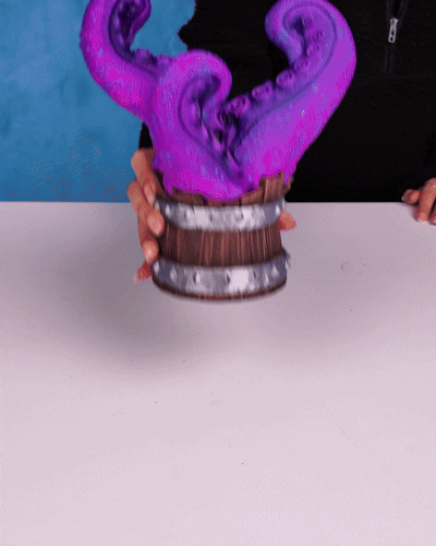Tentacle Barrel Controller Holder  Kraken Style Display Stand compatible with PS5, Xbox, Switch  3D Printed Fan Art Unpainted