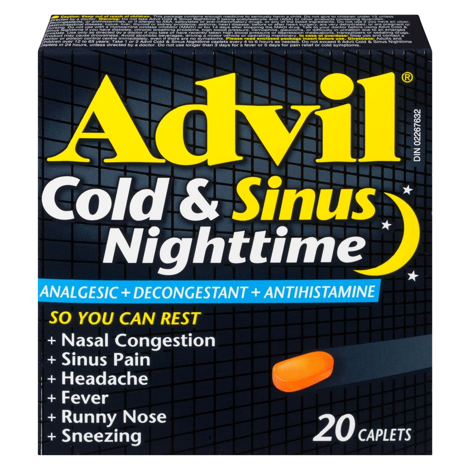 ADVIL COLD &amp; SINUS NIGHT 20'S