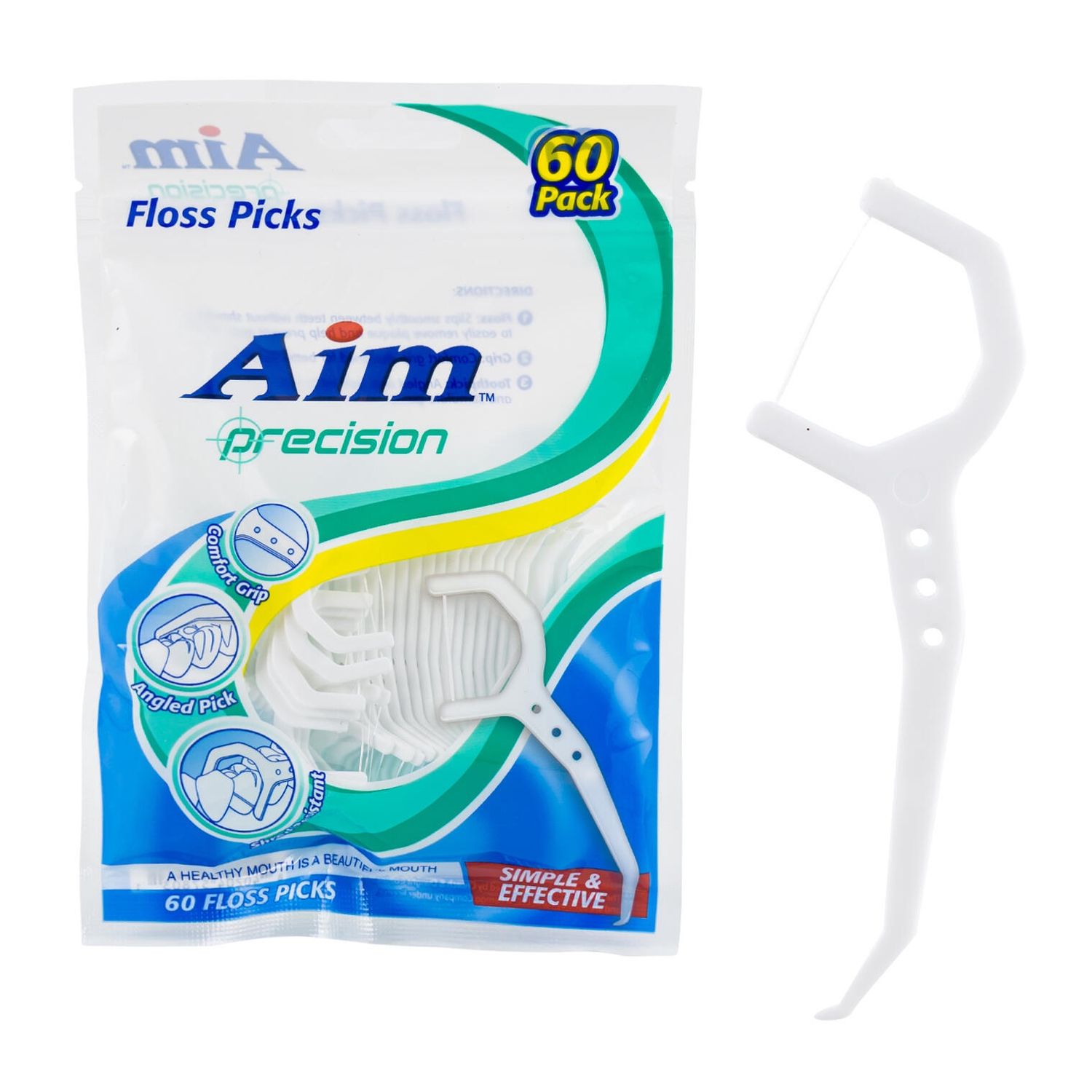 AIM FLOSS PICKS 60CT PRECISION/24