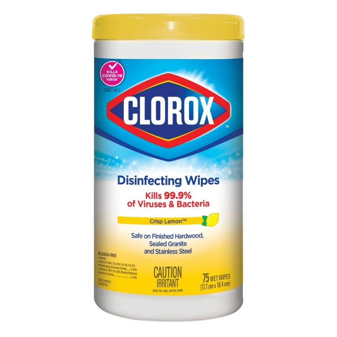 CLOROX DISINFECTING WIPES CRISP LEMON 75CT/12