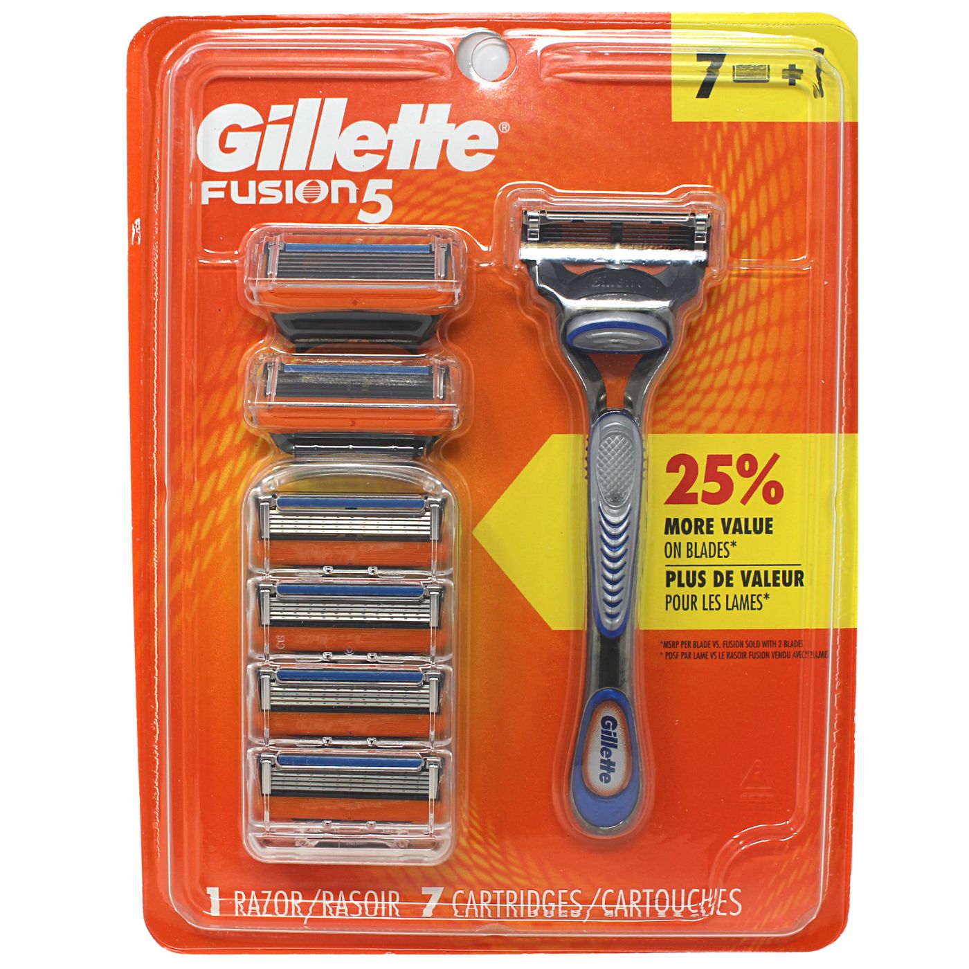 GILLETTE FUSION5 1 RZR + 7 CARTS