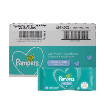 PAMPERS WIPES 52CT FRESH CLEAN