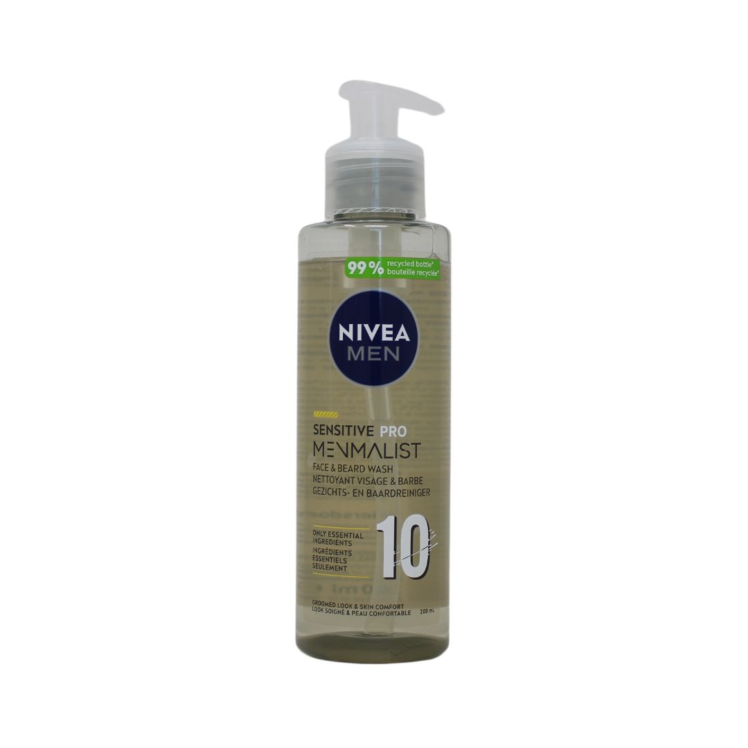 NIVEA MEN FACE &amp; BEARD WASH 200ML SENSITIVE PRO