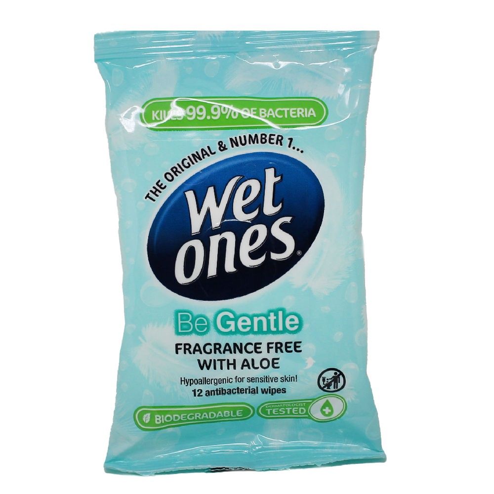 WET ONES WIPES 12CT UNSCENTED + ALOE