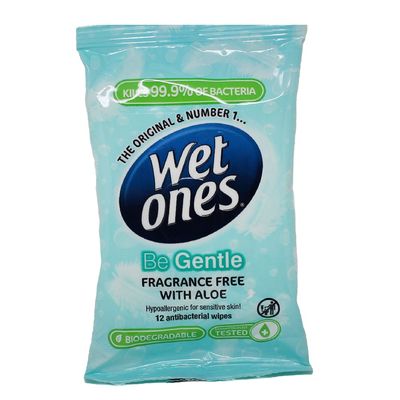 WET ONES WIPES 12CT UNSCENTED + ALOE