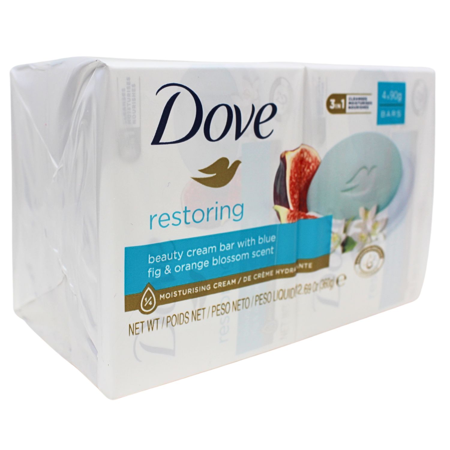 DOVE BAR SOAP 4CT X 90G RESTORING/12