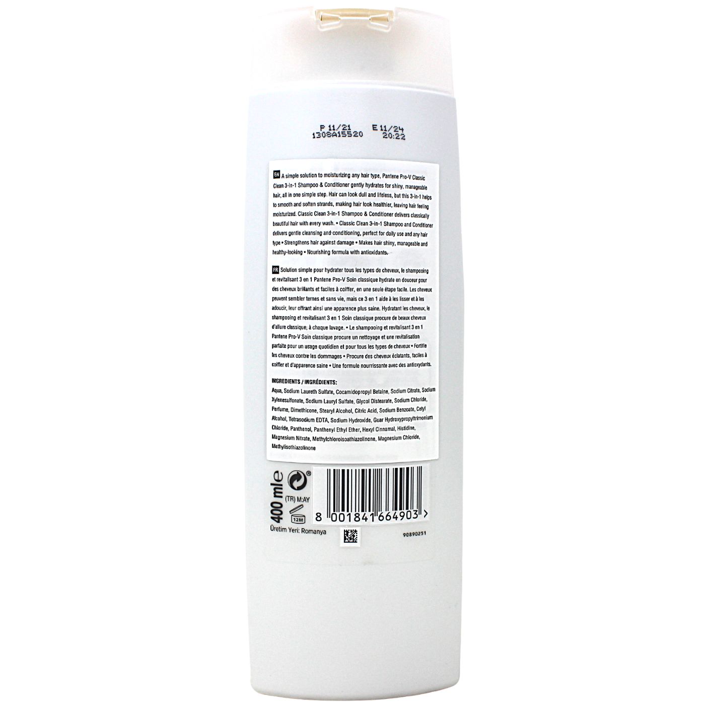 PANTENE SH 400ML 3IN1 CLASSIC CARE CLEAN /24