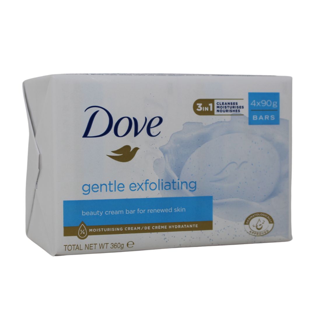 DOVE BAR SOAP 4X90G GENTLE EXFOLIATING /12