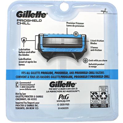 GILLETTE FUSION 5 PROGLIDE CHILL 4CARTRIDGES