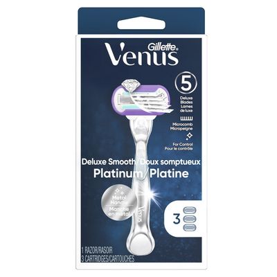 GILLETTE VENUS 1RZR 3CARTS DELUX SMOOTH PLATINUM