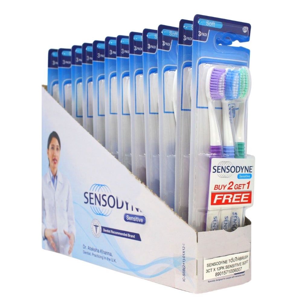 SENSODYNE T/B SOFT 3PK SENSITIVE/144