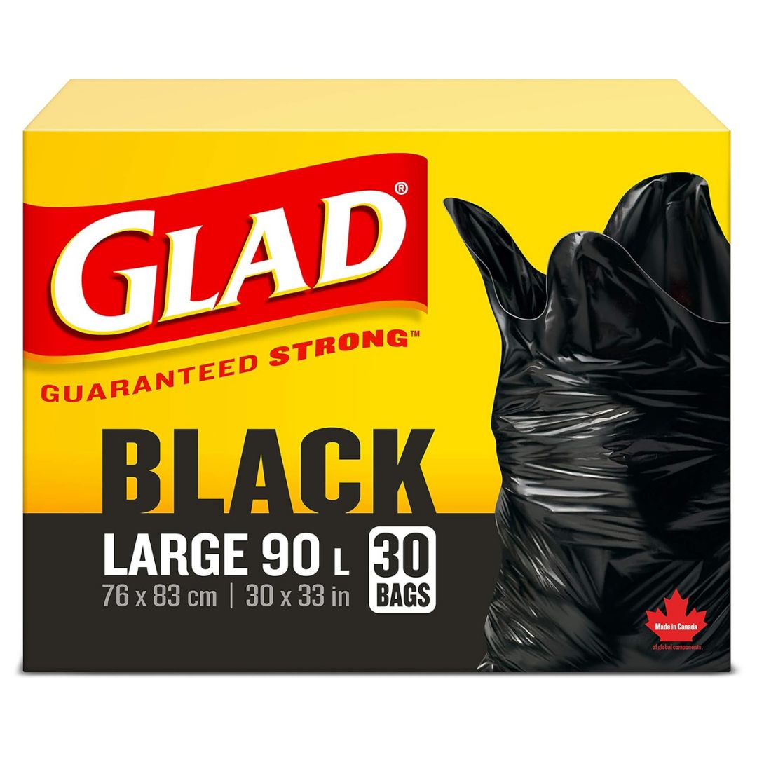 GLAD BLACK BAGS 30CT LARGE 90L