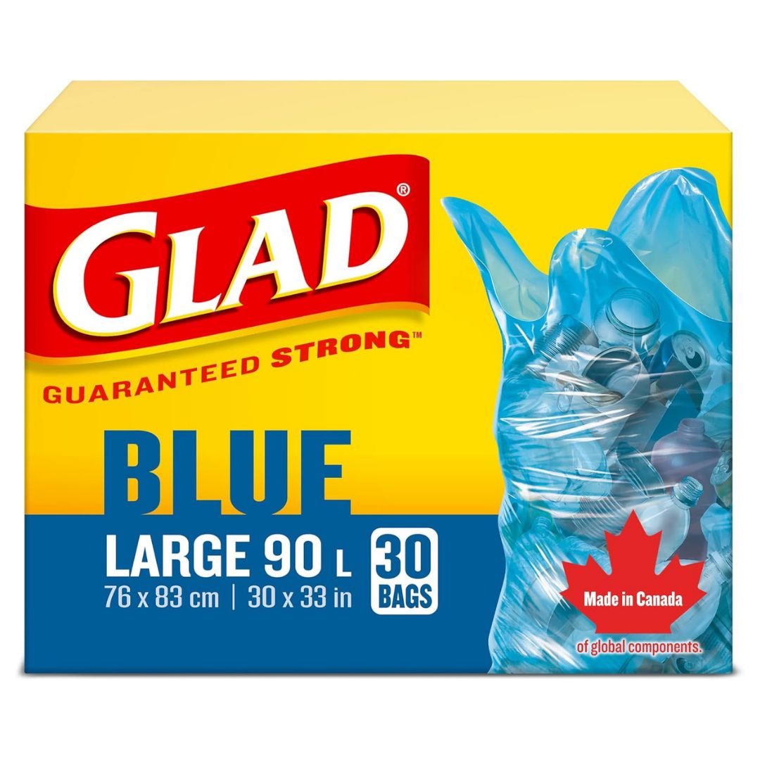 GLAD BLUE BAGS 30CT LARGE 90L