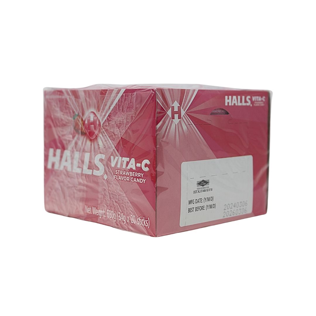 HALLS STICK 20X34G VITAMIN-C STRAWBERRY/12