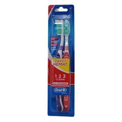 ORAL-B TOOTHBRUSH 3WAY CLEAN ALL AROUND (MEDIUM) (2PACK) (BOX OF 12)