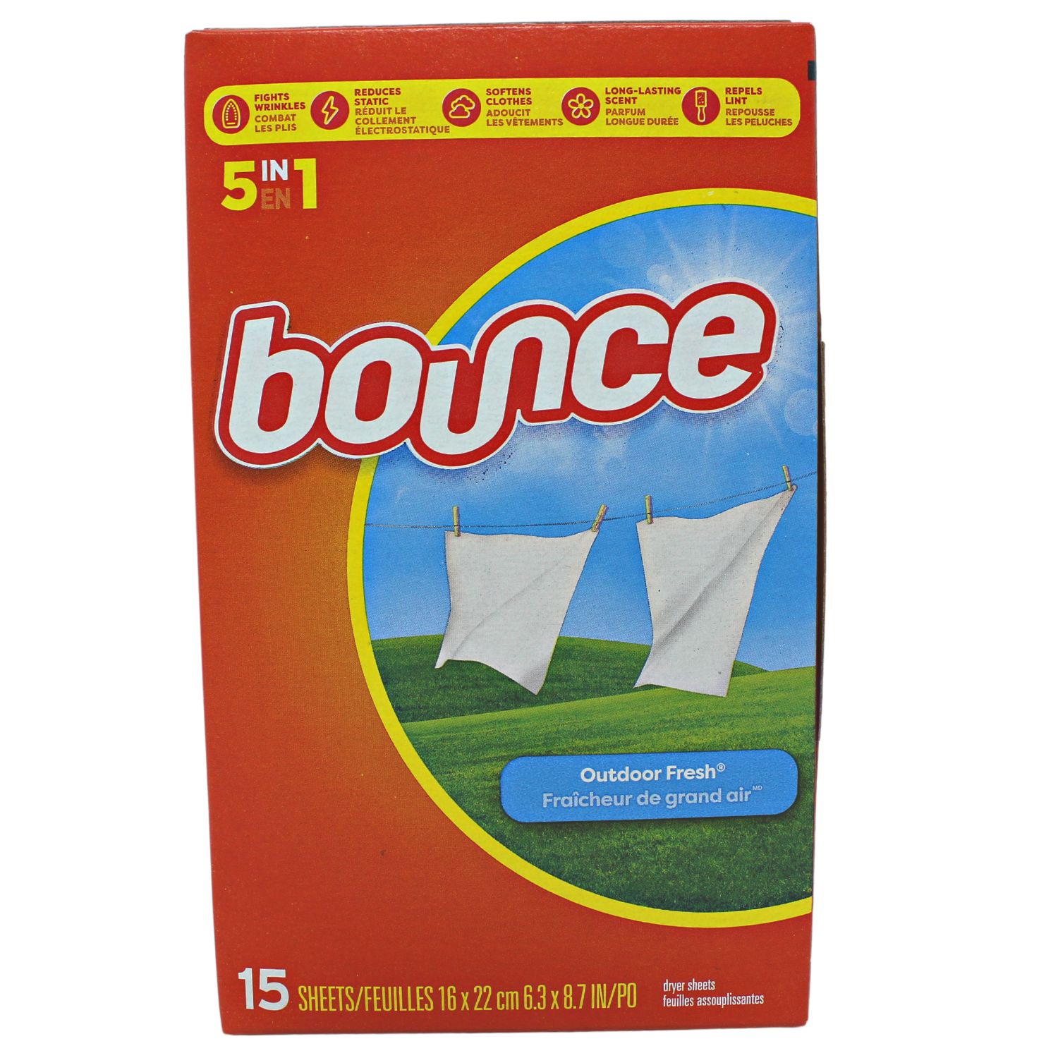 BOUNCE F/S 15CT SHEETS OUTDOOR FRESH /15