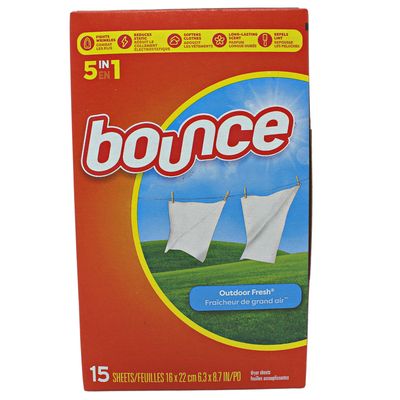 BOUNCE F/S 15CT SHEETS OUTDOOR FRESH /15