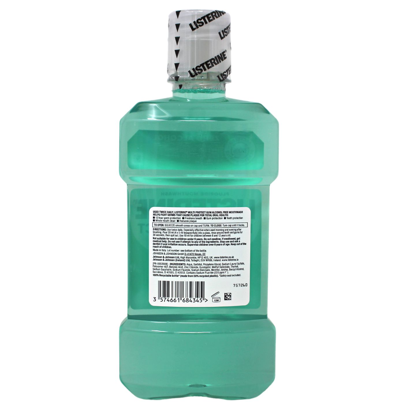 LISTERINE M/W 500ML GUM MILD MINT/6