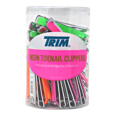 TRIM NEON TOENAIL CLIPPERS (36PACK)