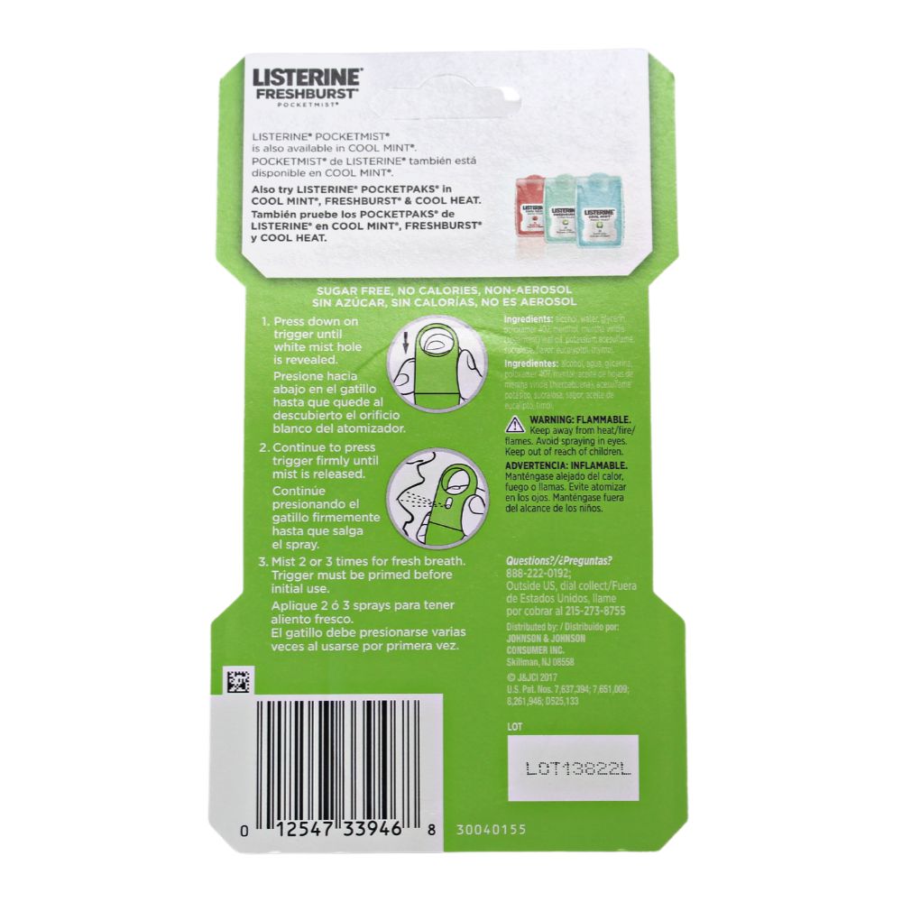 LISTERINE POCKET MIST 7.7ML FRESH BURST/36