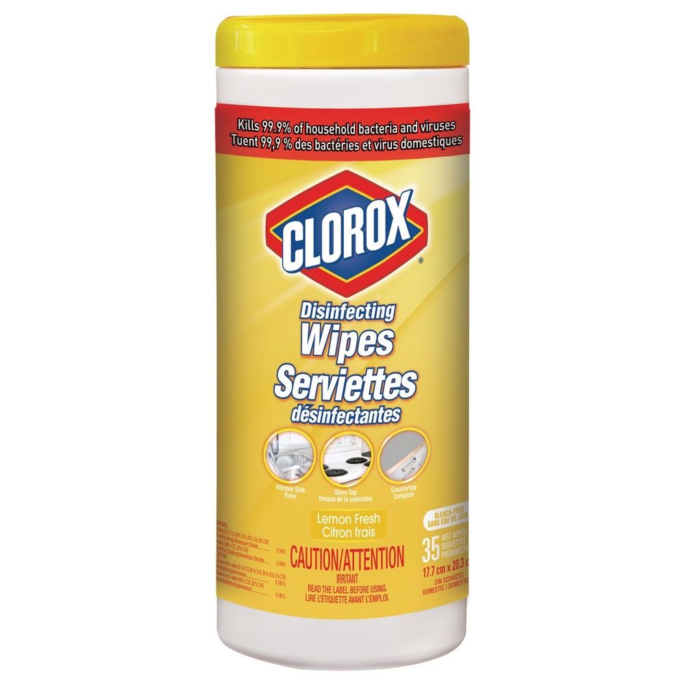 CLOROX DISINFECTING WIPES CRISP LEMON 35CT