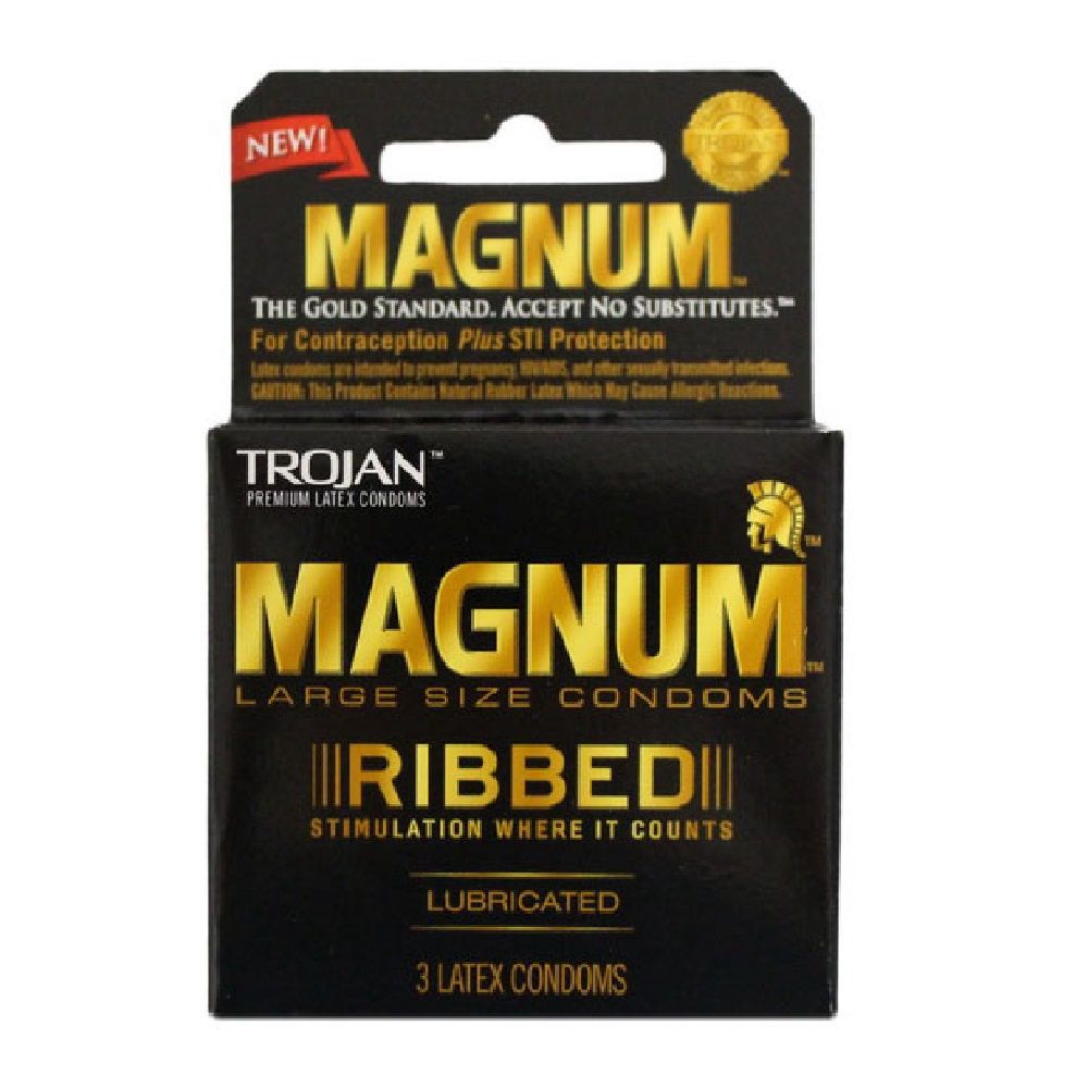 TROJAN 3CT MAGNUM RIBBED/48