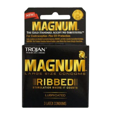TROJAN 3CT MAGNUM RIBBED/48