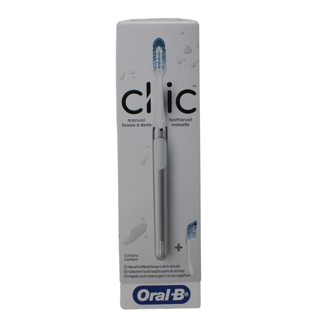 ORAL-B CLIC HANDLE + BRUSH HEAD CHROME/12