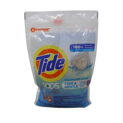 TIDE PODS FREE &amp; GENTLE UNSCENTED 35PACS