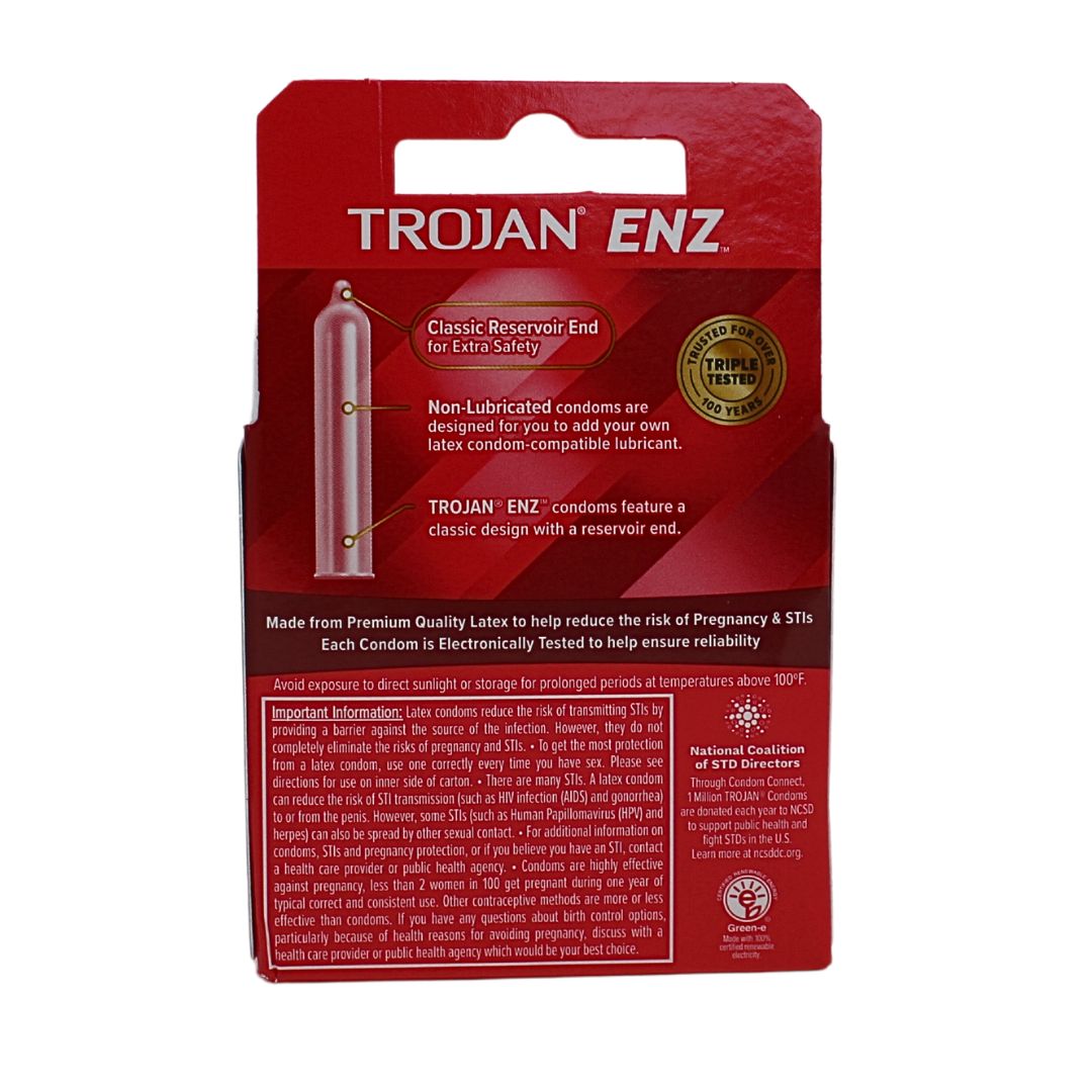 TROJAN 3CT ENZ NON-LUBRICATED/48