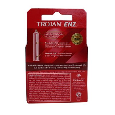TROJAN 3CT ENZ NON-LUBRICATED/48
