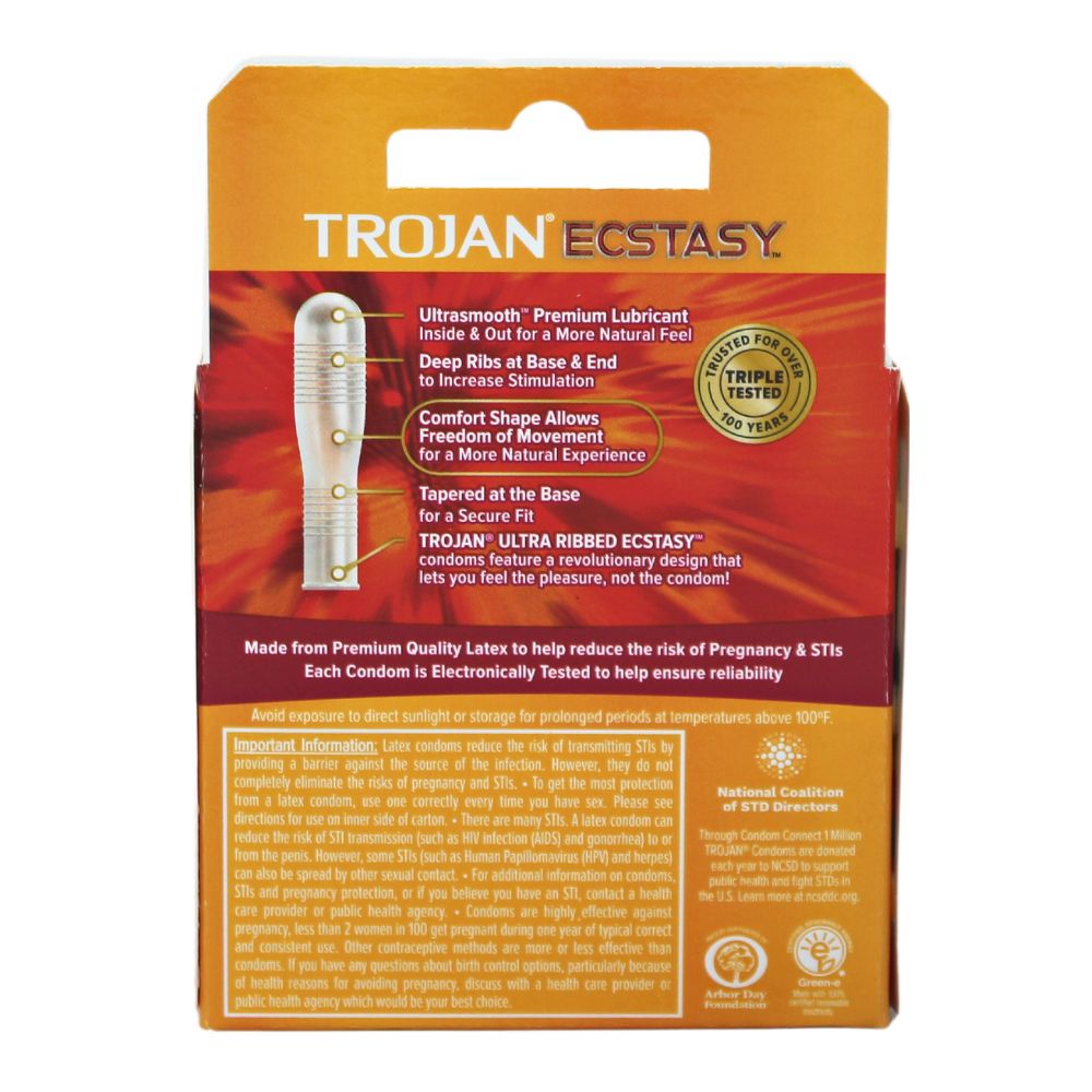 TROJAN 3CT ECSTASY ULTRA RIBBED/48