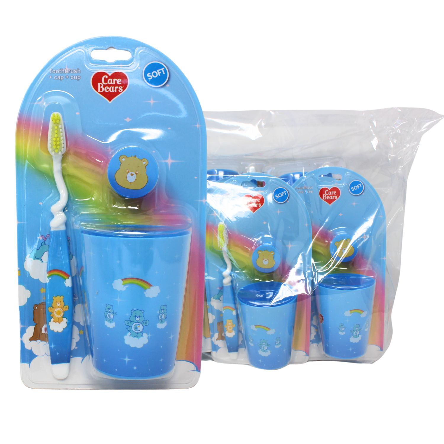 CARE BEARS KIDS T/B W/ CAP &amp; CUP BLUE SOFT/12X2
