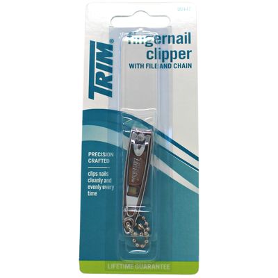 TRIM FINGERNAIL CLIPPER W/ FILE &amp; CHAIN/144
