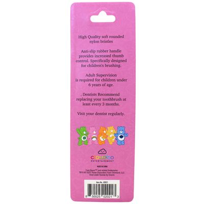 CARE BEARS KIDS PINK TOOTHBRUSH SOFT + CAPS (2PACK)
