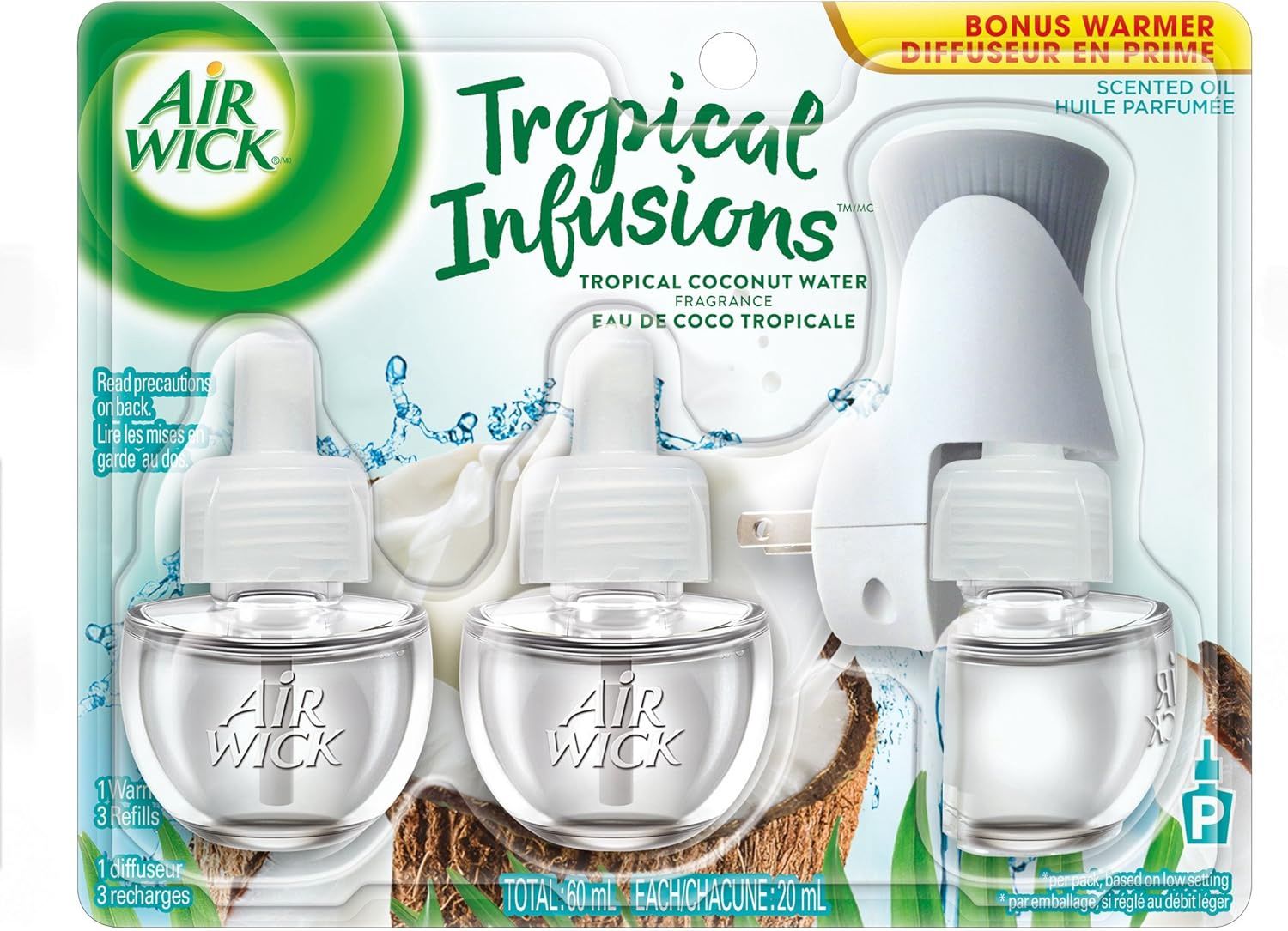 AIRWICK SCENTED OIL TROPICAL 1WARMER+3REFILL