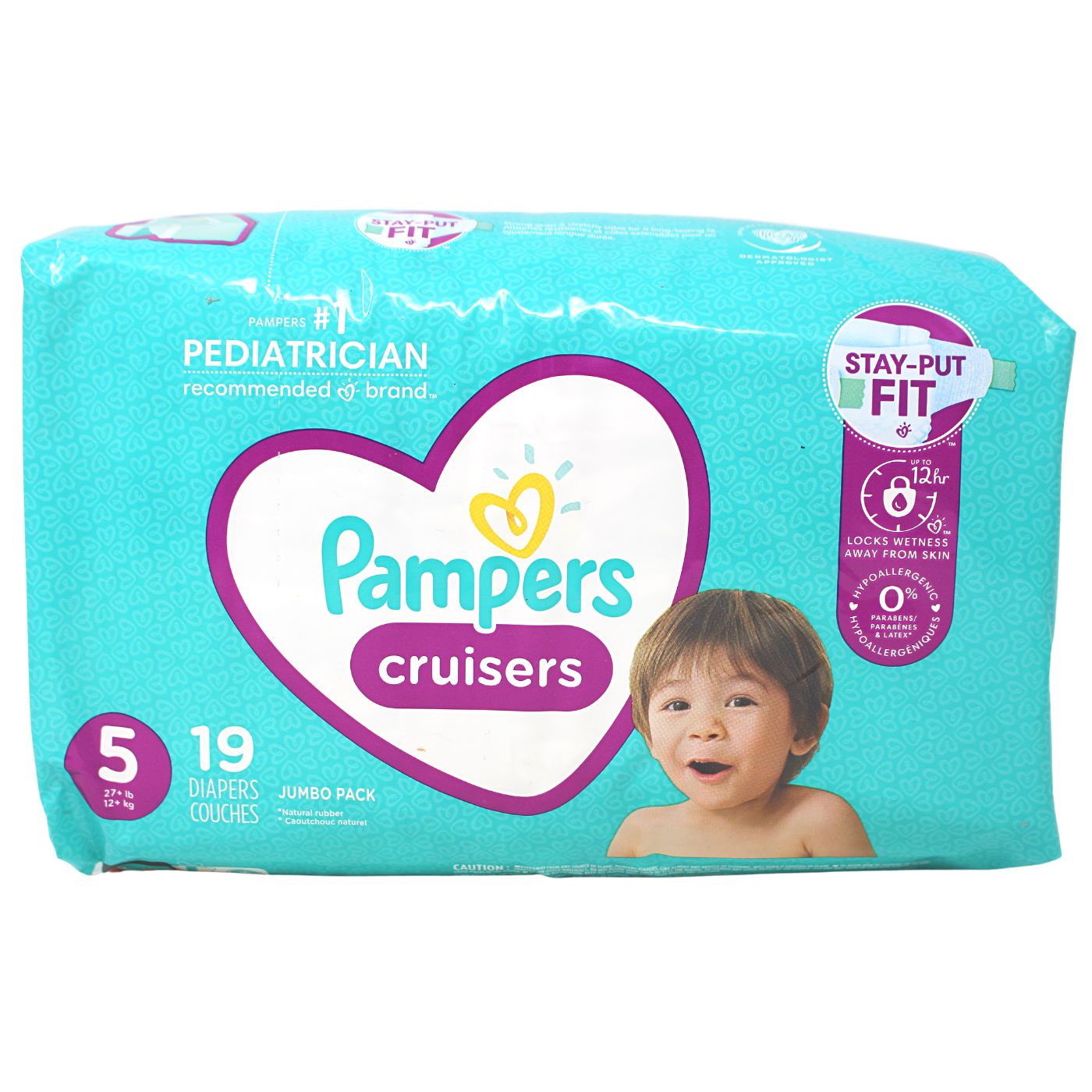 PAMPERS DIAPERS 19CT SIZE 5 JUMBO/4