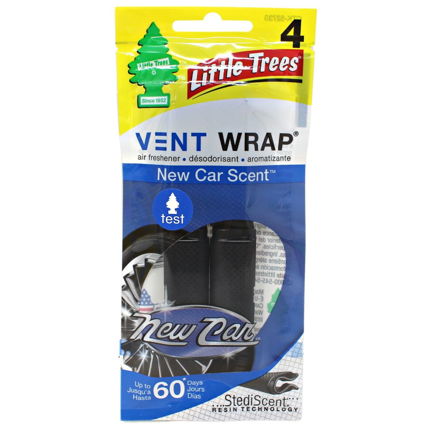 LITTLE TREES VENT WRAP A/F 4CT NEW CAR SCENT
