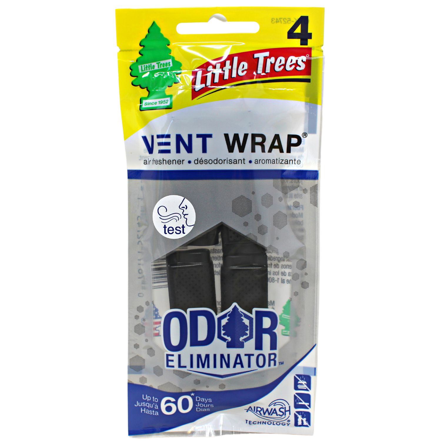 LITTLE TREES VENT WRAP A/F 4CT ODOR ELIMINATOR