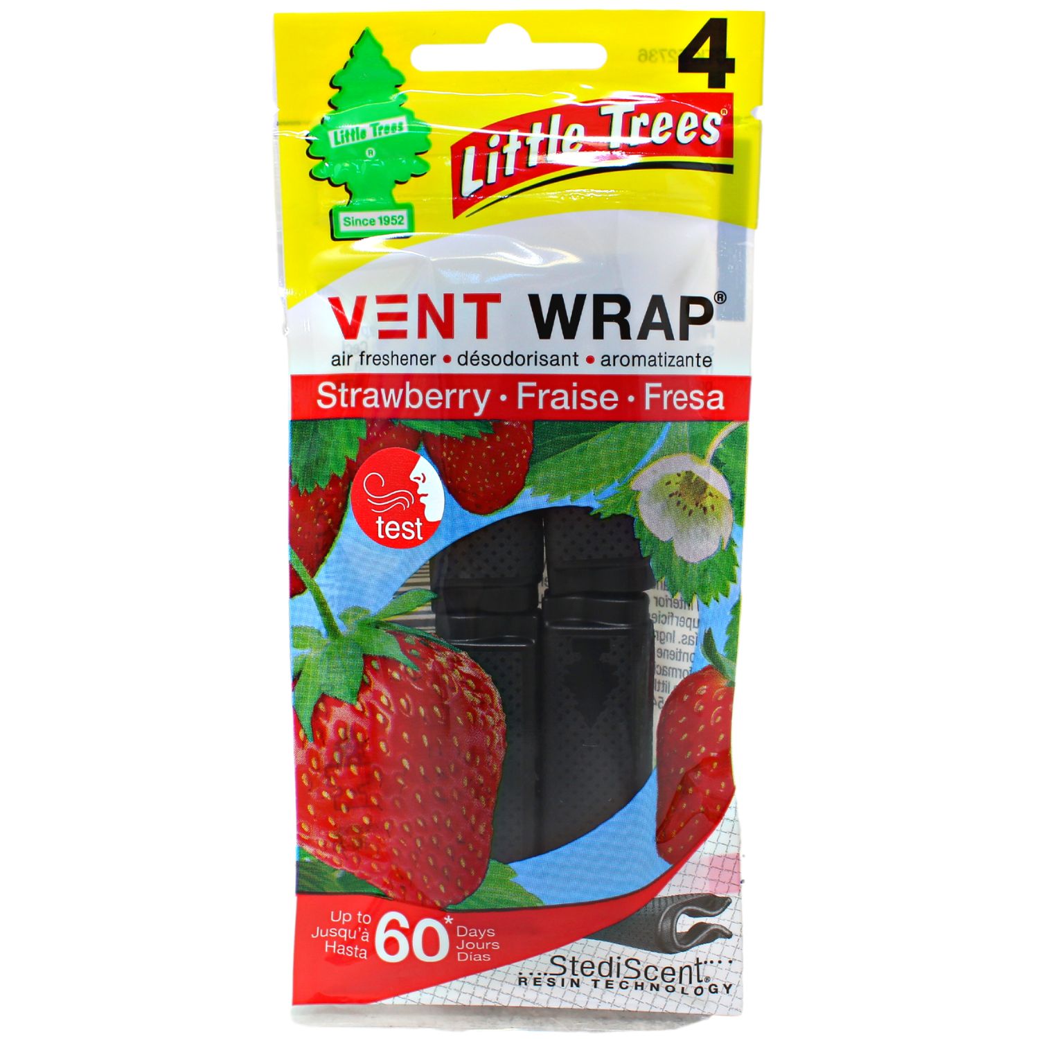 LITTLE TREES VENT WRAP A/F 4CT STRAWBERRY