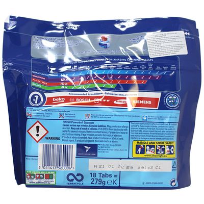 FINISH POWERBALL 279G QUANTUM SPARKLING CLEAN 18'S
