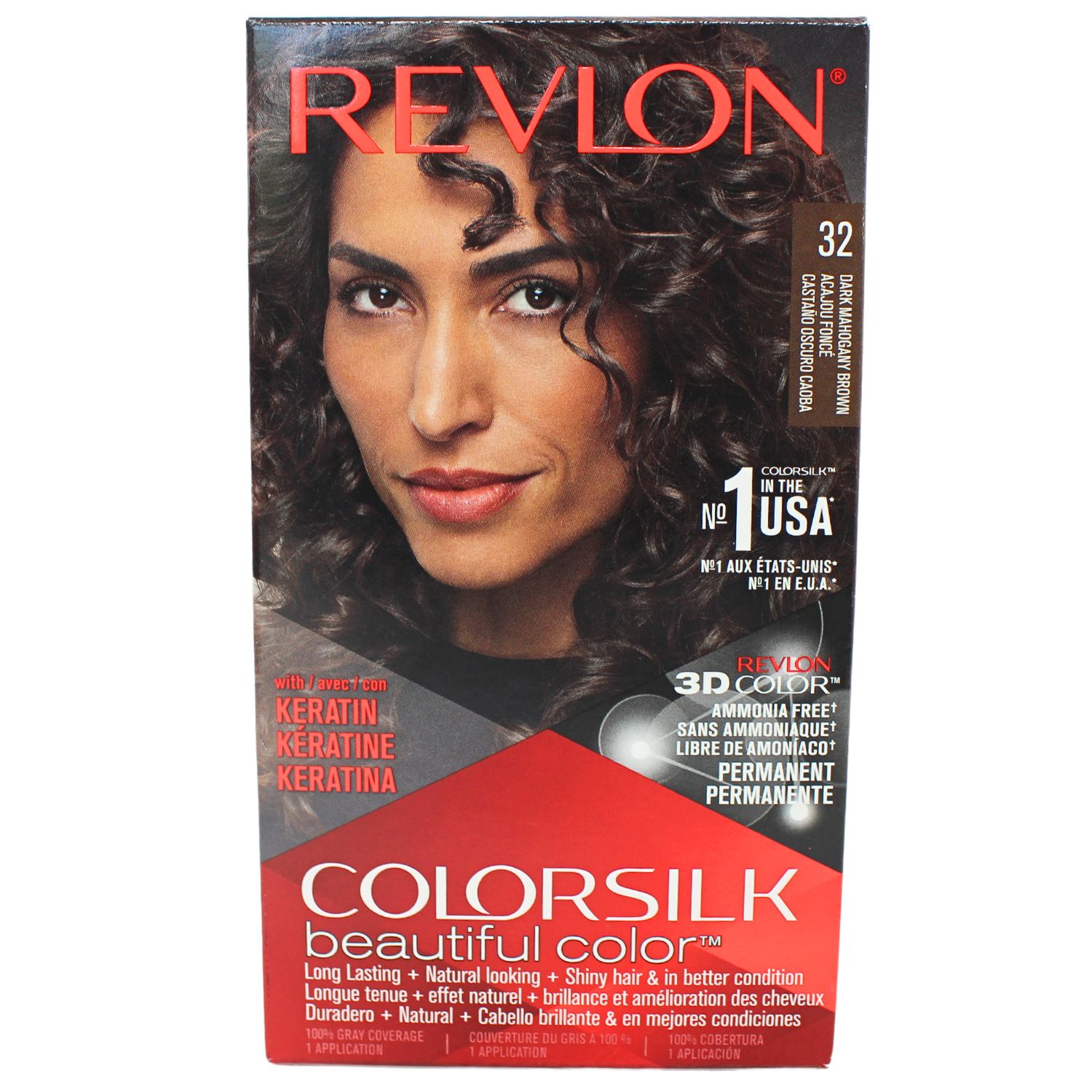 REVLON COLORSILK #32 MAHOGANY BROWN